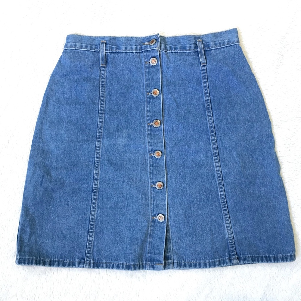 ⚡️SOLD⚡️Jessie Jeanswear Vintage Jean Front Buttons Skirt Women